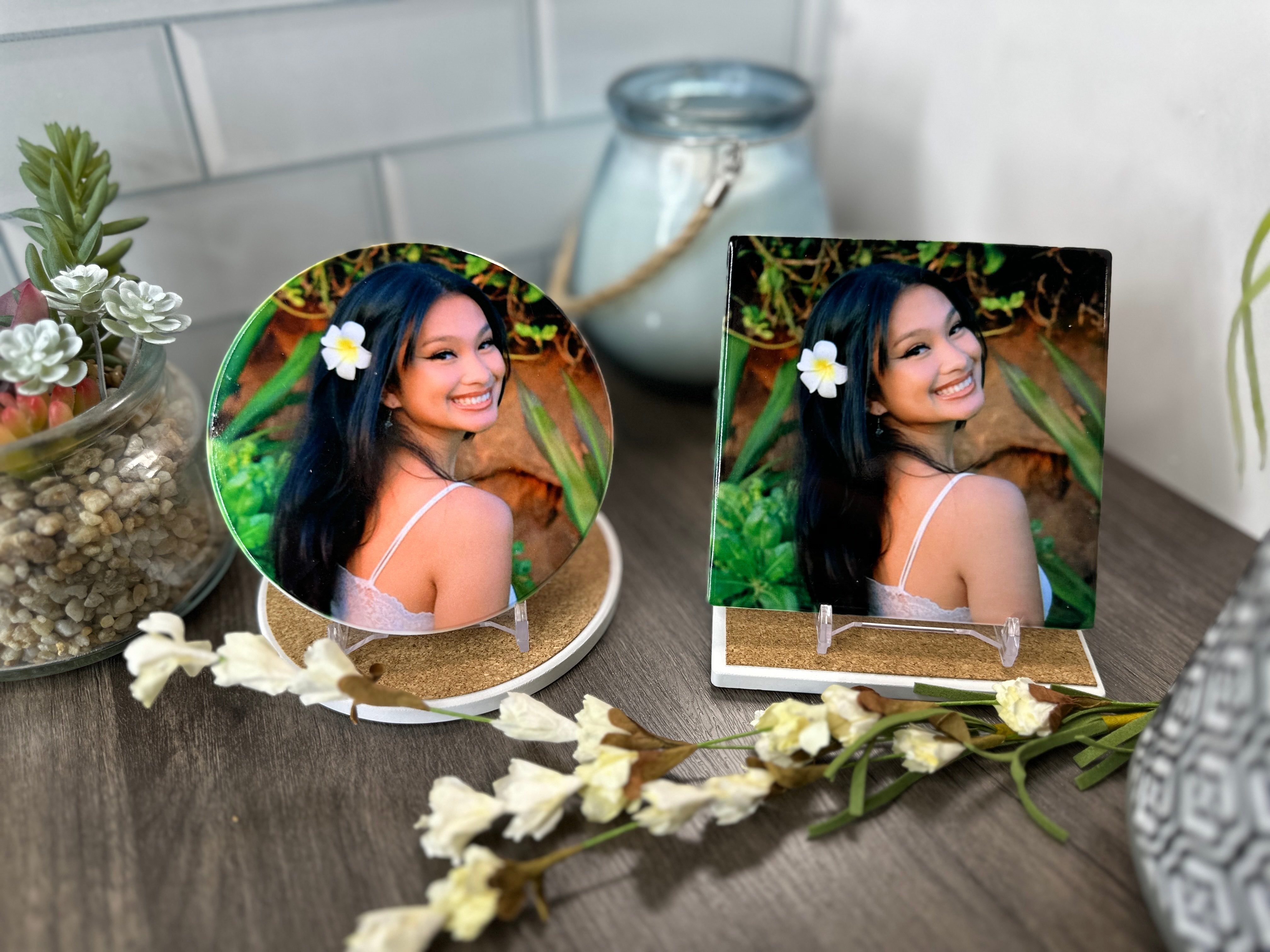 Personalized Coasters | Custom Photo | Free Holder with Set of 4, 6 or 8