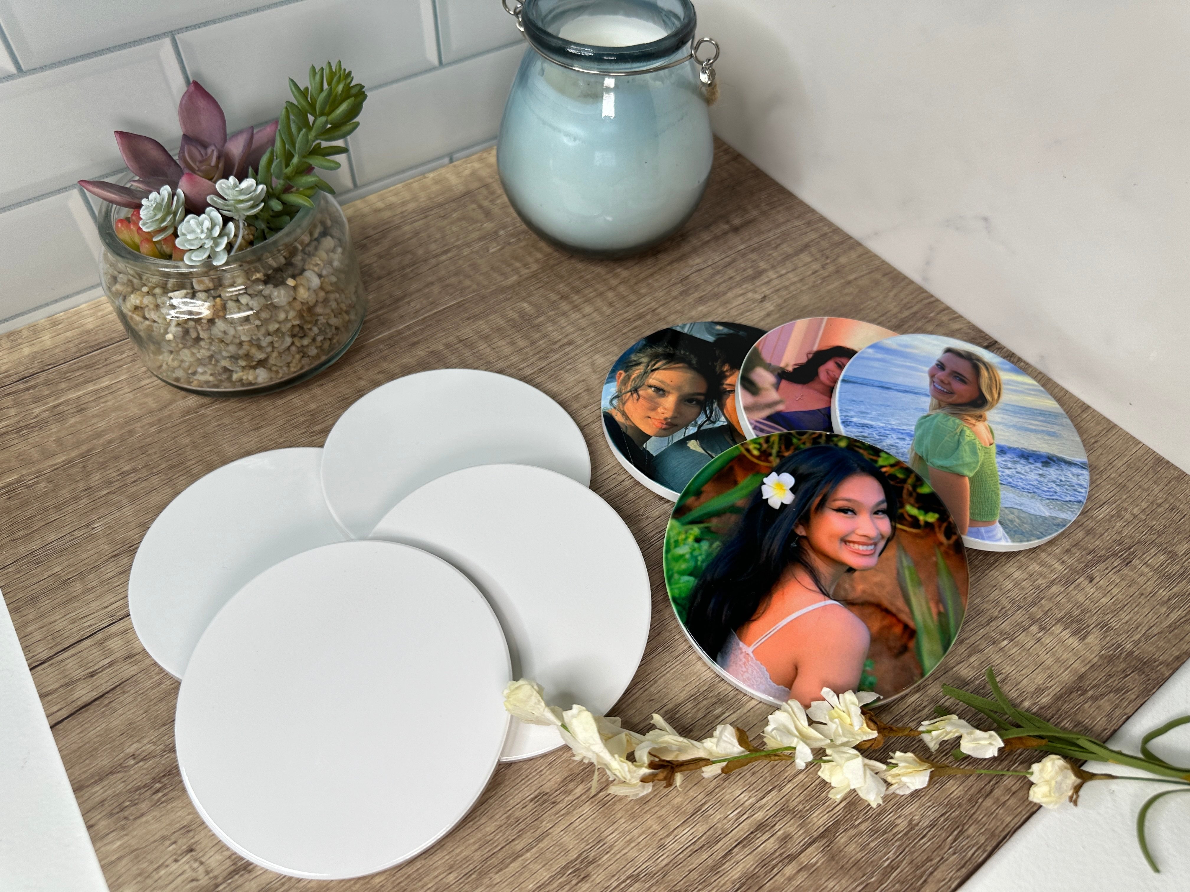 Personalized Coasters | Custom Photo | Free Holder with Set of 4, 6 or 8
