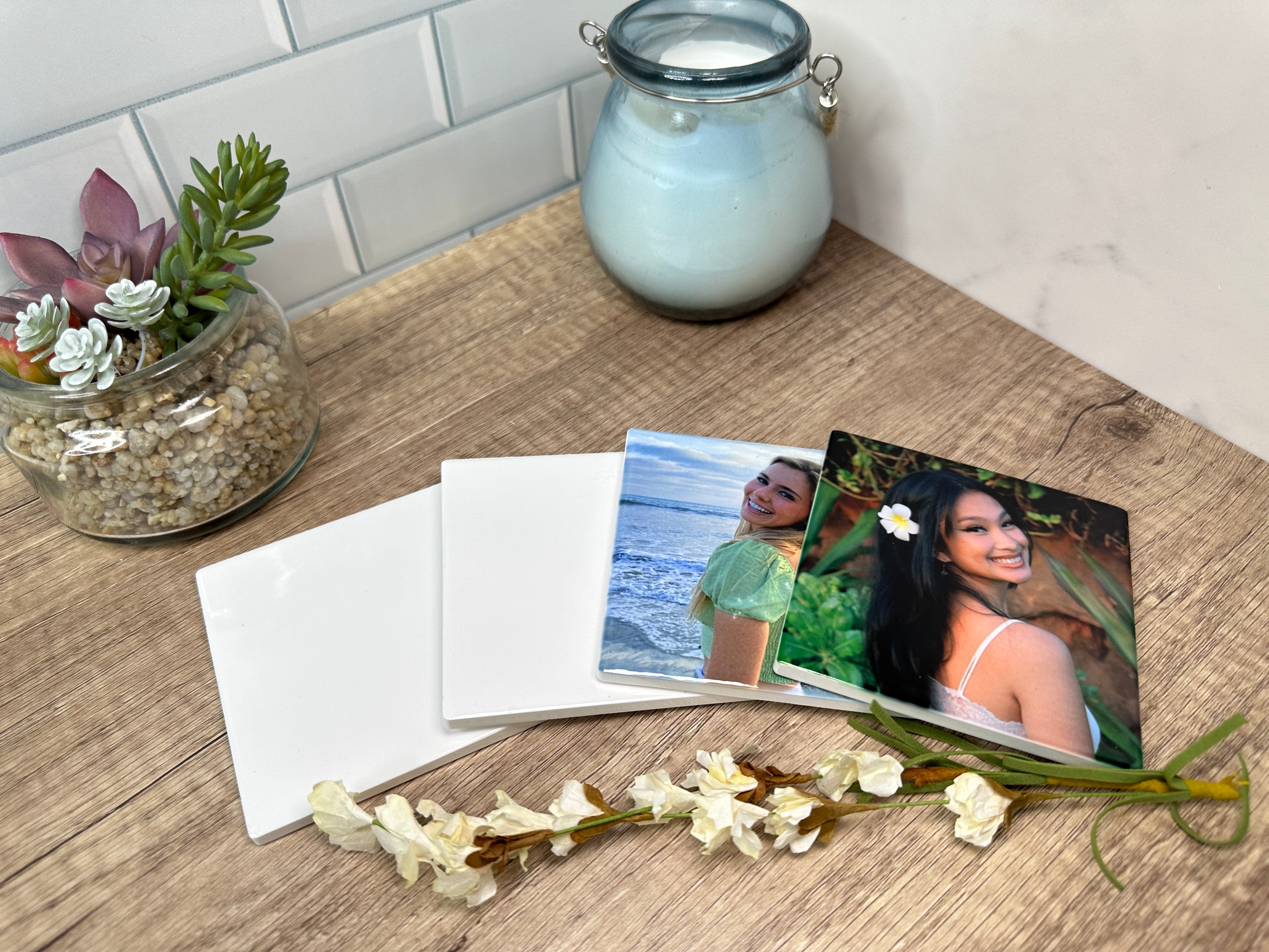 Personalized Coasters | Custom Photo | Free Holder with Set of 4, 6 or 8
