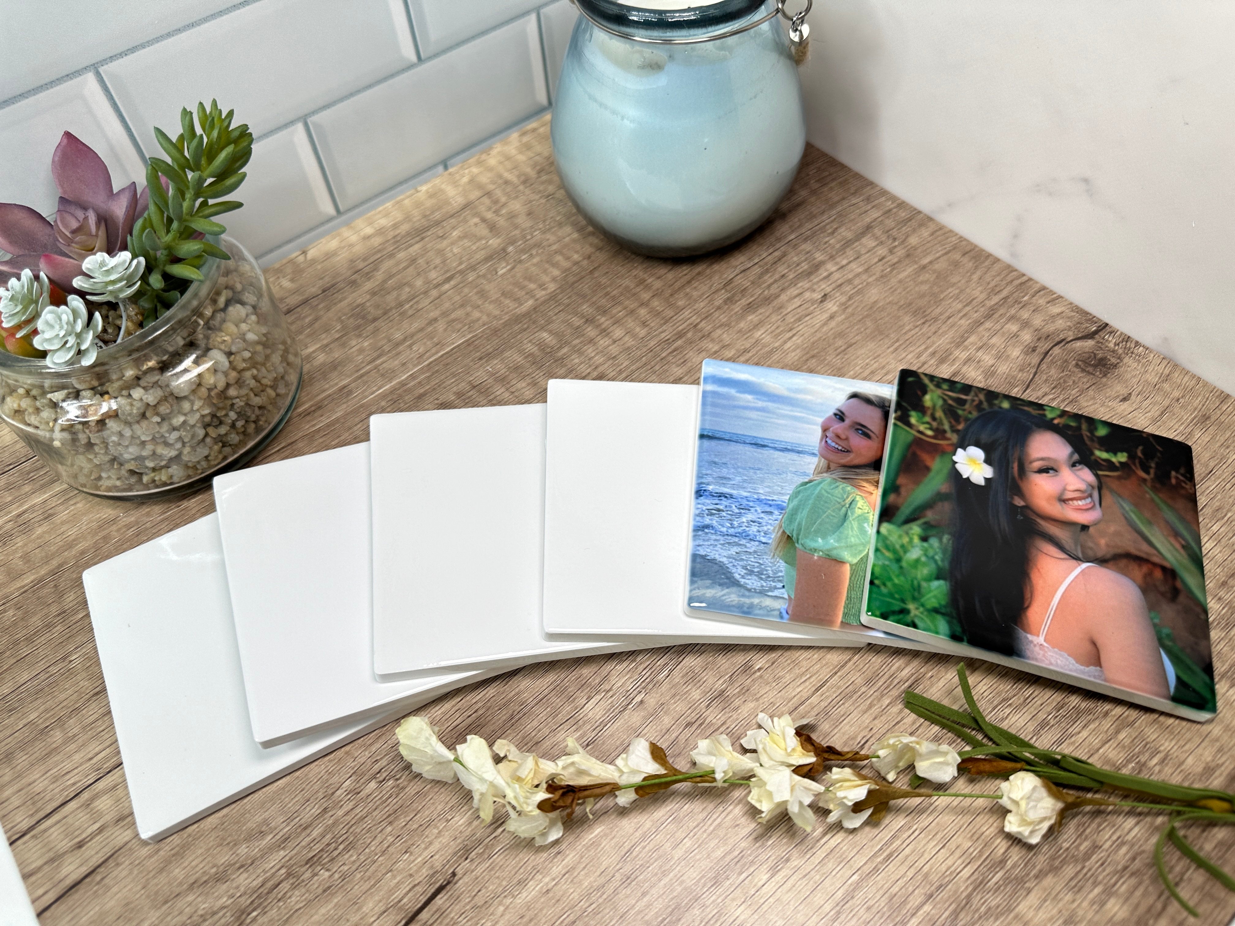 Personalized Coasters | Custom Photo | Free Holder with Set of 4, 6 or 8
