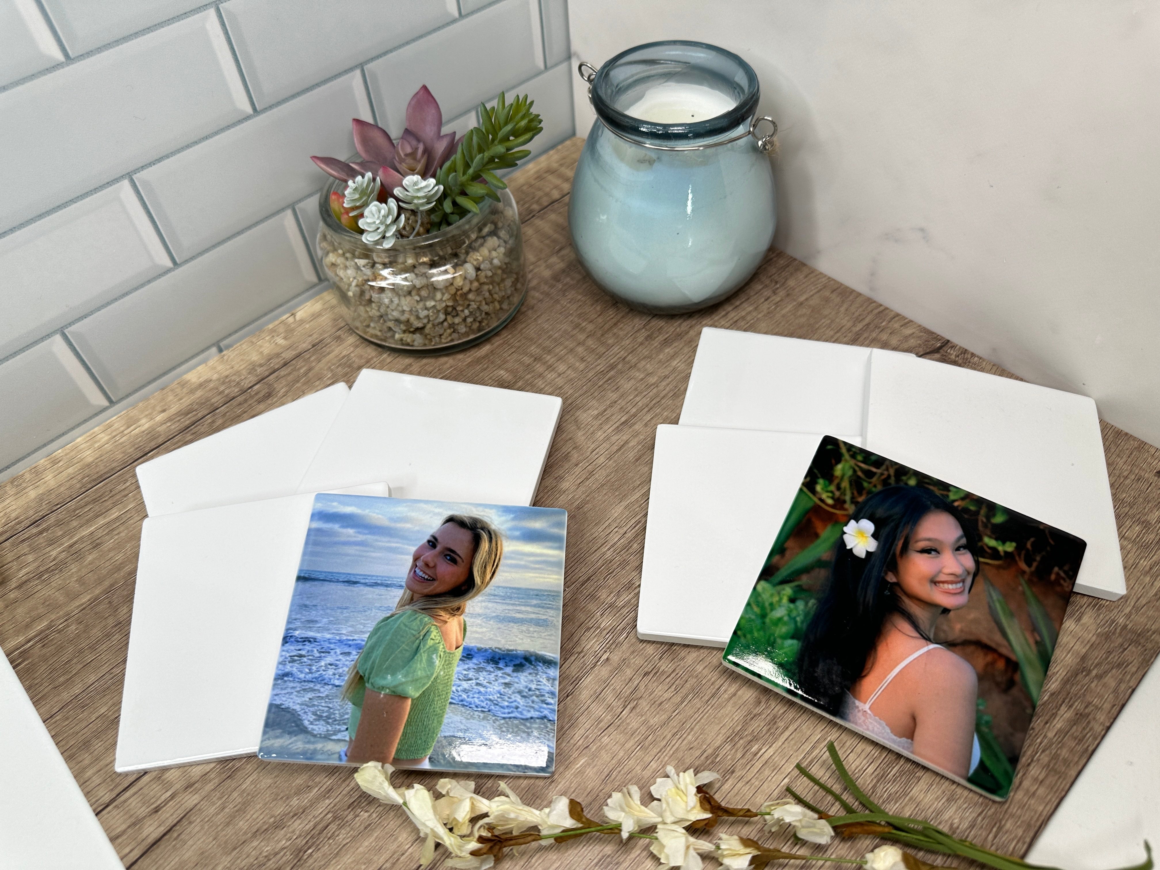 Personalized Coasters | Custom Photo | Free Holder with Set of 4, 6 or 8