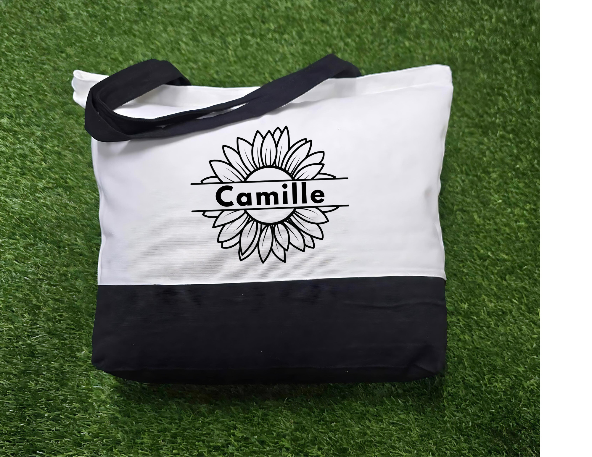 Personalized Large Tote Bag With Zipper and Handle