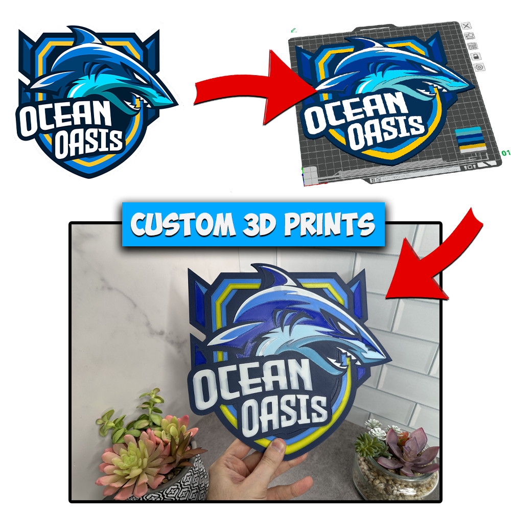 Custom 3D Printed Logo Decoration - Brand, Company, Team, Pendant, Emblem, & More