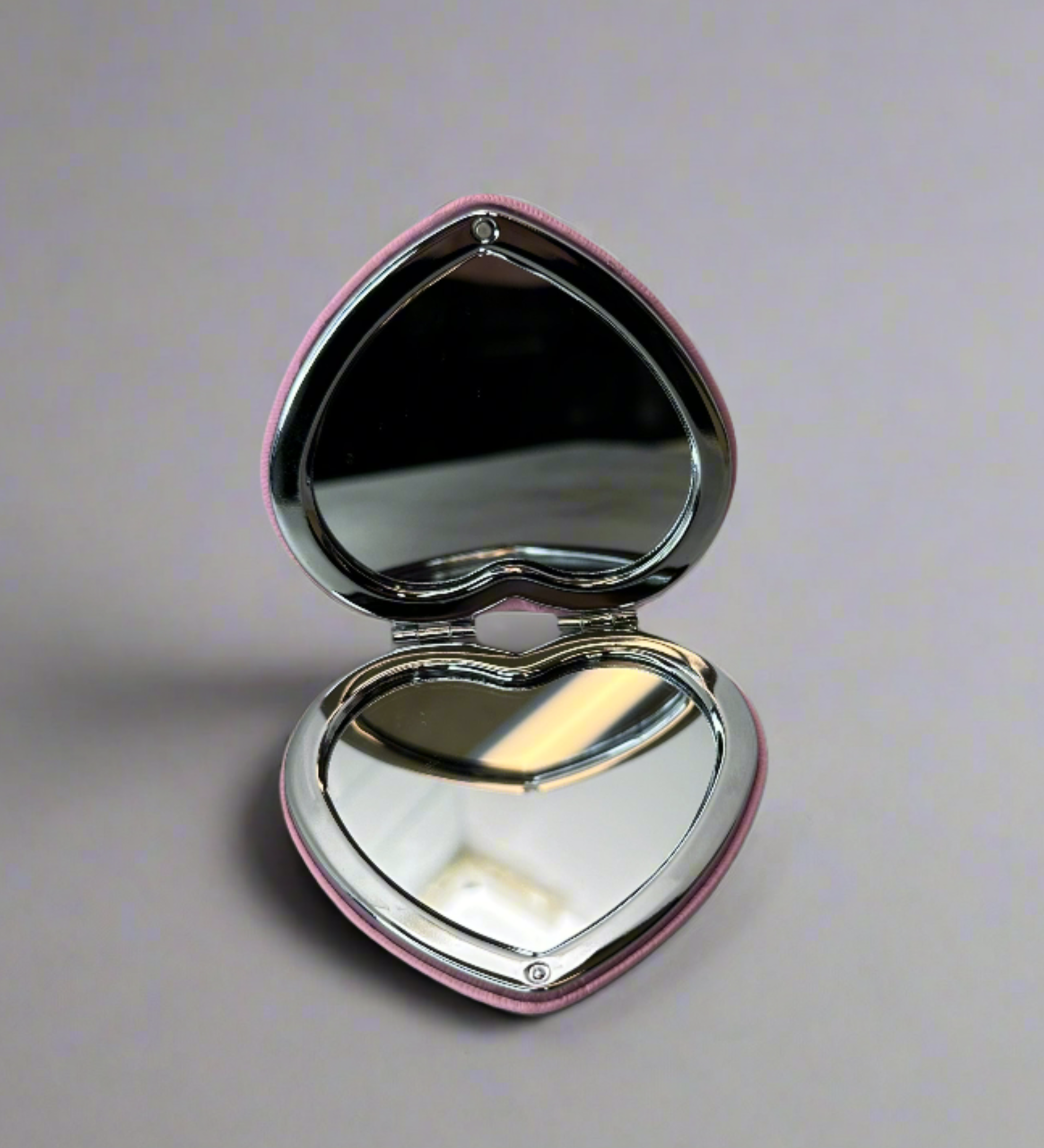 Personalized Pink Heart Compact Mirror