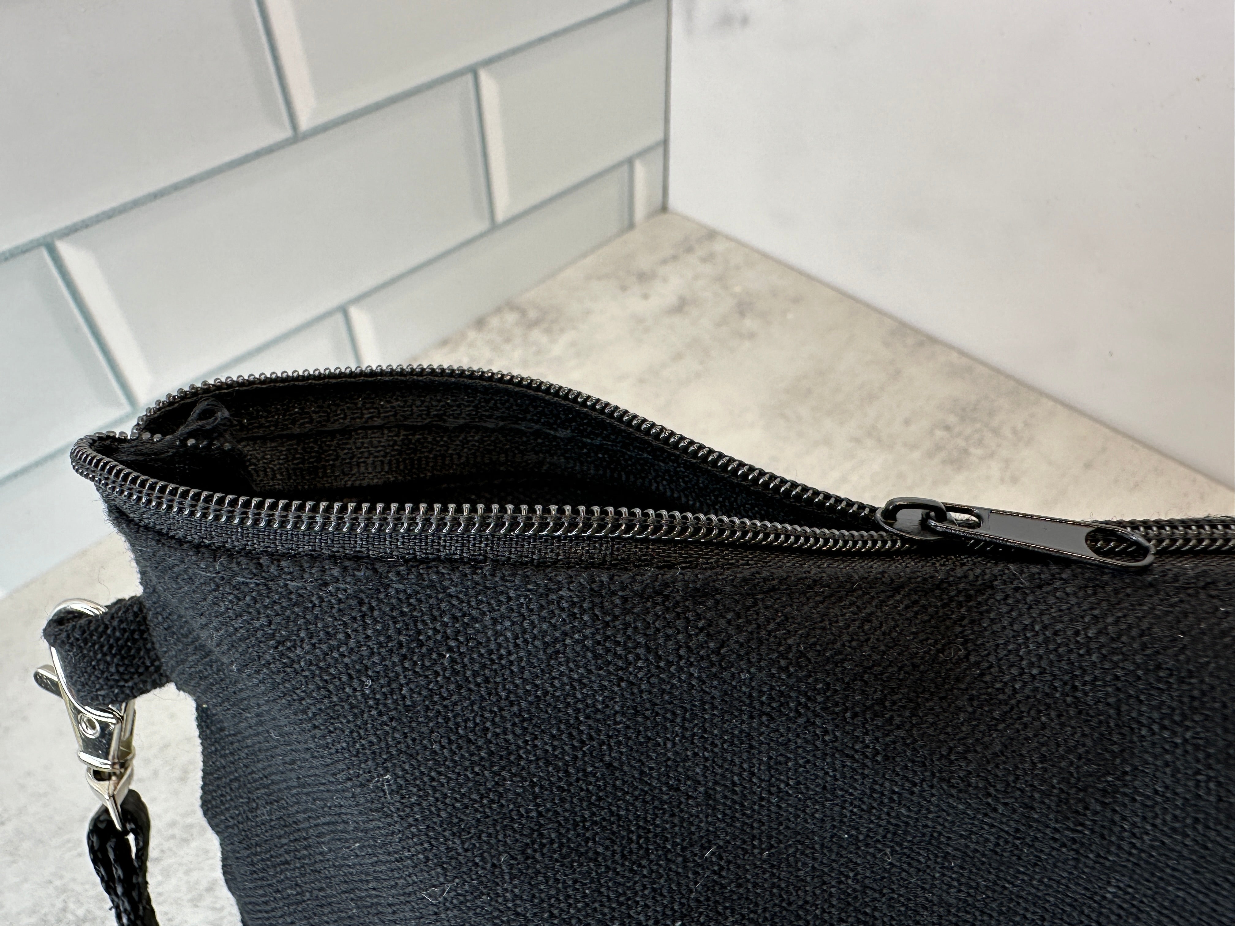 Personalized Small Tote Bag with Zipper & Wrist Lanyard