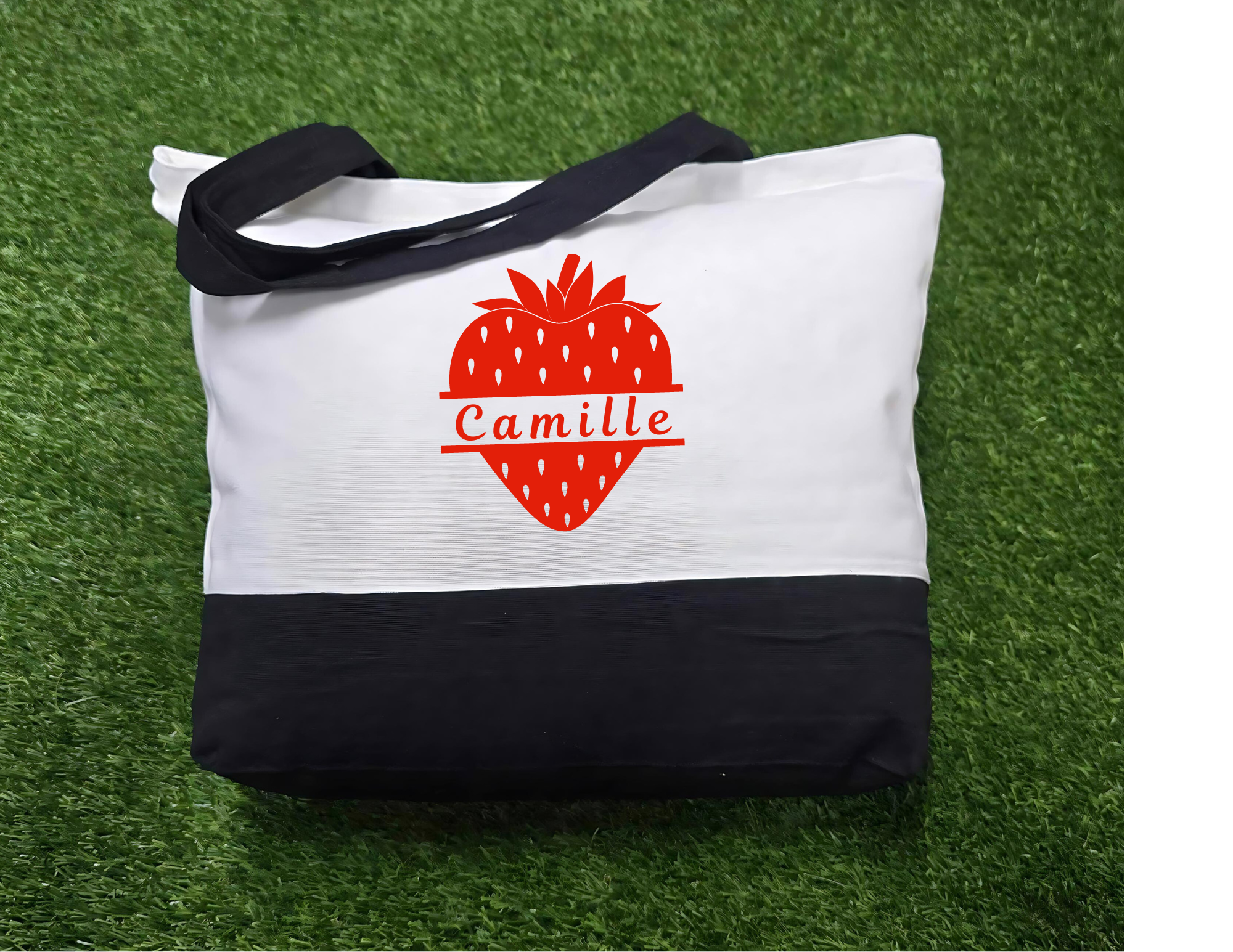 Personalized Large Tote Bag With Zipper and Handle