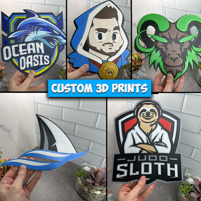 Custom 3D Printed Logo Decoration - Brand, Company, Team, Pendant, Emblem, & More