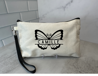 Personalized Small Tote Bag with Zipper & Wrist Lanyard