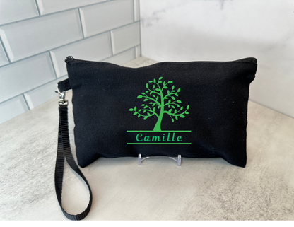 Personalized Small Tote Bag with Zipper & Wrist Lanyard